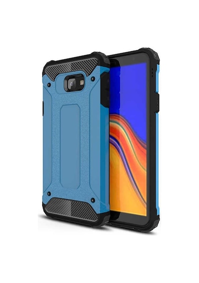 Noktaks - Galaxy Uyumlu J6 Plus Uyumlu - Kılıf Çift Katman Zırh Tank Crash Military Kapak - Mavi - T6264 Mavi
