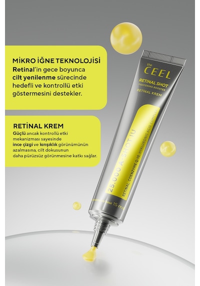 The Ceel Retinal Shot %0,1 Sıkılaştırıcı & Güçlendirici Krem Retinal,7x Hyaluronic Acid, Q10 15 ml