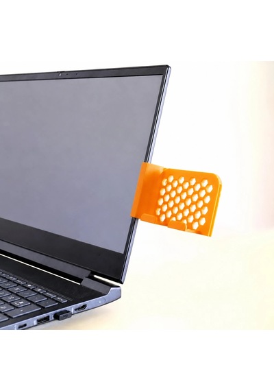 3d Baskı Monitor Telefon Tutucu - Petek Desenli Laptop Kenar Telefon Tutucu-turuncu Çok Renkli