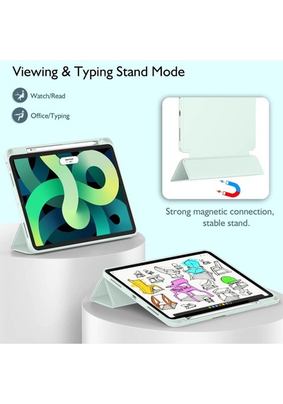Apple Uyumlu iPad Air 11inç M2 2024 Kılıf Pen Charge Kalem Bölmeli A2902 A2903 A2904 Kılıf