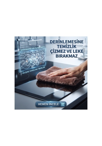 Çok Amaçlı 3'lü Temizlik Bezi Mikrofiberli Havlu Yüzey Yumuşak Dokulu 30x30 Mavi-kahve-gri