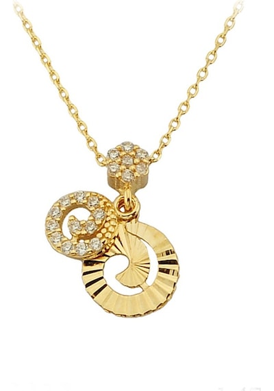 Altın Taşlı Spiral Kolye G10012