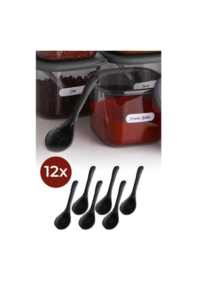 Vienev 12li Baharat Kaşığı Siyah