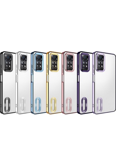 Xiaomi Redmi Note 12 Pro 4g Kılıf Kamera Korumalı Logo Gösteren Zore Omega Kapak Gold