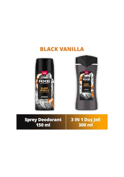 Axe Black Vanilla Duş Jeli 3 In 1 Vücut Saç Yüz 300 Ml + Erkek Sprey Deodorant 150 Ml Diğer