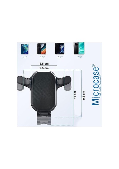 Ayrex 360 Derece Dönebilir Araç İçi Izgaralıktan Otomatik Kavramalı Metal Kelepçeli Telefon Tutucu - Al3738 Genel