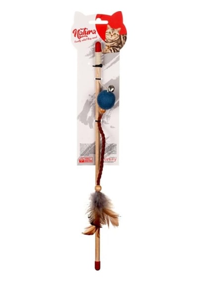 Natura PTC-036 Deri Uçlu Top 40 CM Kedi Olta Oyuncağı