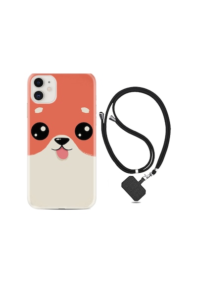 Apple Uyumlu iPhone 12 Mini Kılıf Boyun Askılı Sevimli Köpek 1731