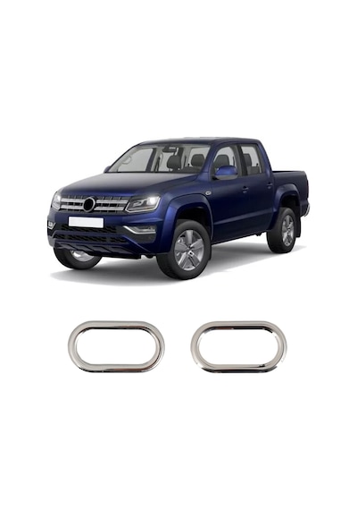 Volkswagen Amarok Uyumlu 2010-2021 Krom Sinyal Çerçevesi 2 Parça Paslanmaz Çelik