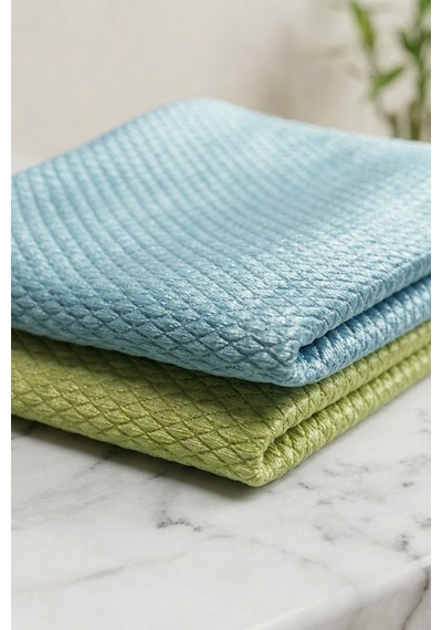 Myclean 2'li İz Bırakmayan Mikrofiber Cam Bezi 30x40cm Mavi - Yeşil