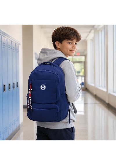 Unisex Çok Bölmeli Sırt Çantası Okul, Seyahat Ve Outdoor Kullanım Lacivert
