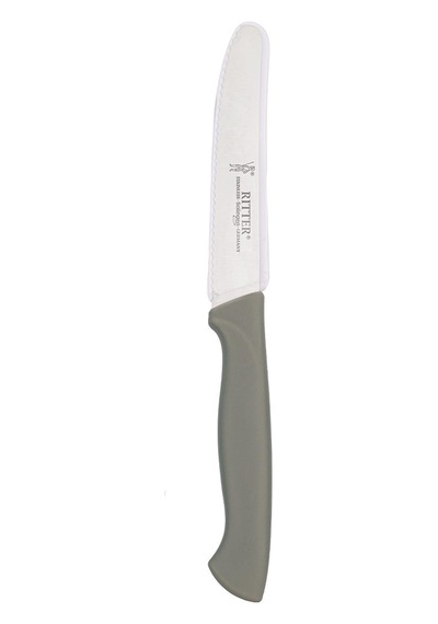 Solingen Gri Sebze Bıçağı Tırtıklı, 22 Cm, Paslanmaz Alman Çeliği, Ergonomik Sap Tekli -157 Gri