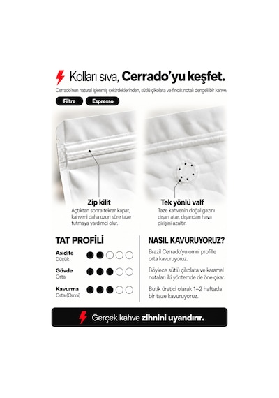 Brezilya Cerrado Filtre Ve Espresso Kahve 200 Gr %100 Arabica Doğal - Espresso Makinesi İçin Öğütülmüş