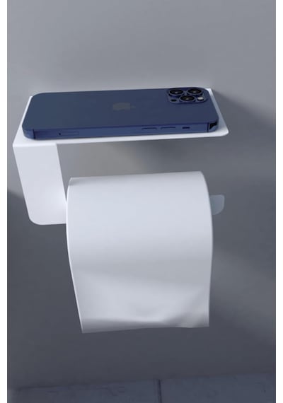 Metal Beyaz Telefon Raflı Tuvalet Kağıtlık, Wc Kağıtlık Mt44b Diğer