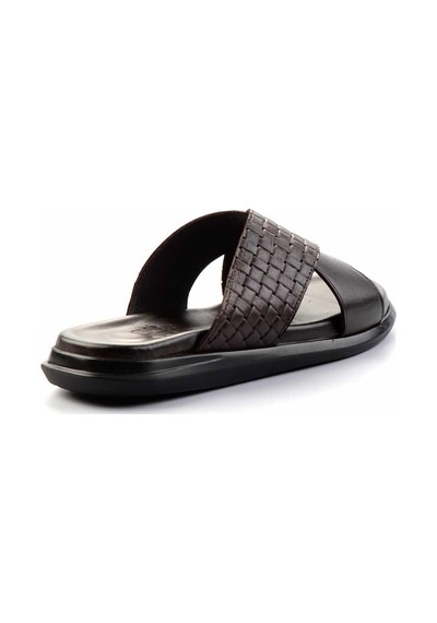 Bambi Kahve Leather Erkek Terlik E04433045043 Kahve