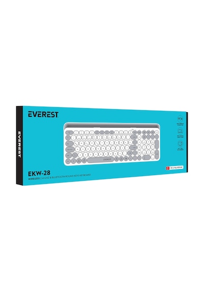 EKW-28 2.4G+Bluetooth BT1+BT2 Çoklu Cihaz Bağlantılı Ulta İnce Q (Mac-Wın-Ios-Android) Kablosuz Klavye