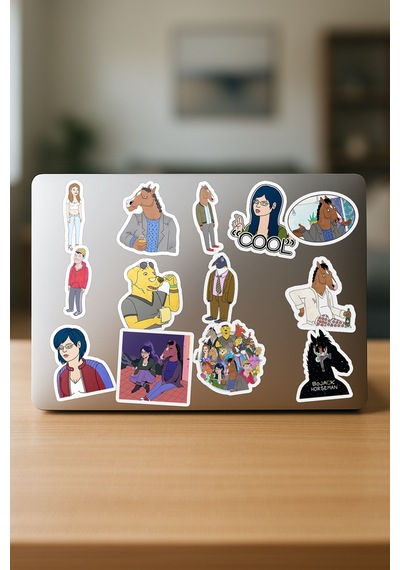 Bojack Horseman Çizgi Dizi Telefon Laptop Bullet Journal Yapışkanlı Folyo Sticker Paketi 21 Adet Çok Renkli