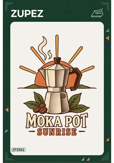 Zpz802 Moka Pot Sunrise Ütüyle Uygulanabilir Transfer Baskı - 911529715