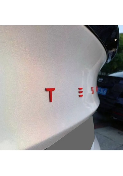 Dk Tuning Tesla Model 3 Y S X Series Bagaj Kırmızı Uzun Yazı Logo Bagaj Arma