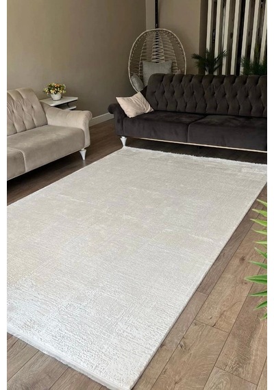 Apex Truva 6641 Krem Akrilik Modern Makine Halısı Krem