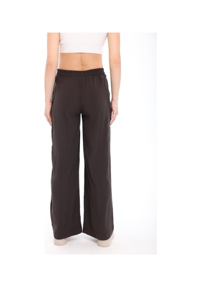 Blayn Jeans Blayn Kadın Kahverengi Tensel Kumaş Yüksek Bel Bol Paça Pantolon