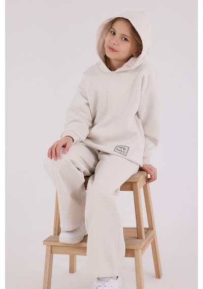 Rolypoly Kız Çocuk Beyaz Eşofman Takımı Rp3692-c-v1 KREM