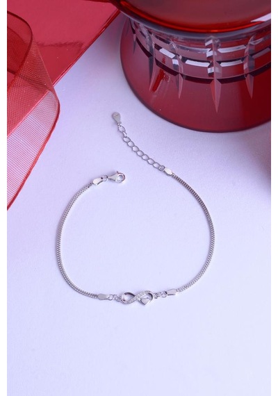 Innuendo Jewelry 925 Ayar Gümüş Sonsuzluk Kalpli Bileklik Gümüş