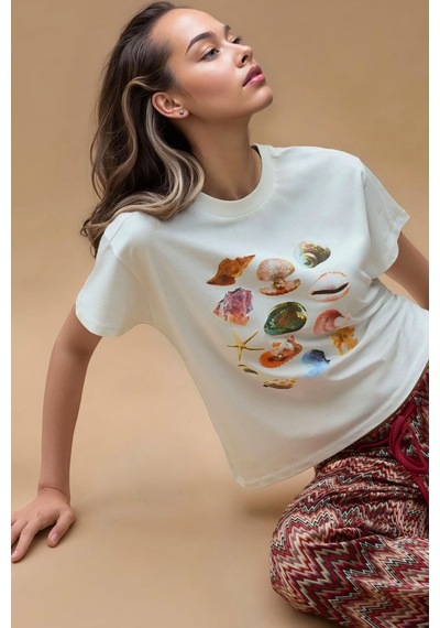 Hiccup Baskı Detaylı Regular Fit Bisiklet Yakalı %100 Pamuklu T-shirt Çok Renkli 02