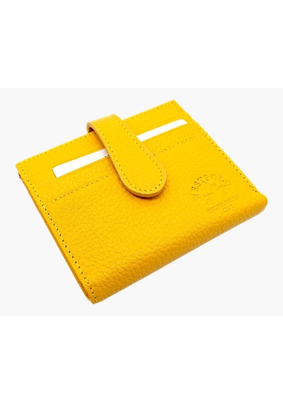 Westpolo Hakiki Deri Kağıt Para Ve Bol Kart Bölmeli Patlı Unisex Cüzdan - Sarı Sarı