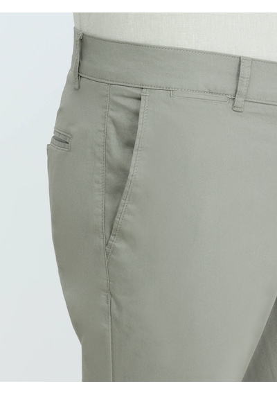 Kip Açık Haki Düz Dokuma Slim Fit Casual Pamuk Karışımlı Pantolon 001