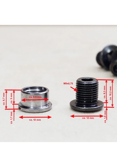 Shimano Sm-cre80 Dişli Tespit Vidası M8 X 8,5 1 Ünite Ve Somun 1 Ünite Y1vy98010 Siyah