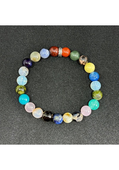 Terazi Burcu Bilekliği 8mm Doğaltaş Bileklik - 17 Cm Çok Renkli