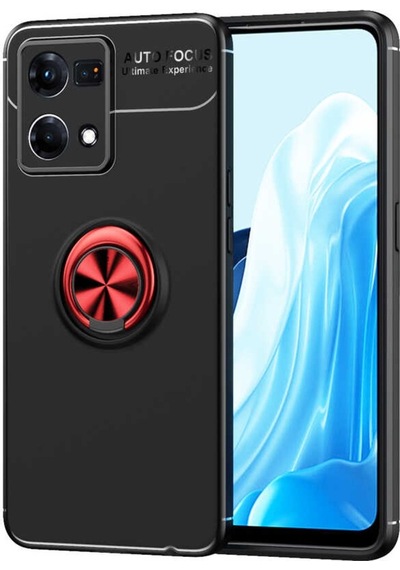Oppo Reno 7 4G Kılıf Zore Ravel Yüzüklü Silikon Kılıf