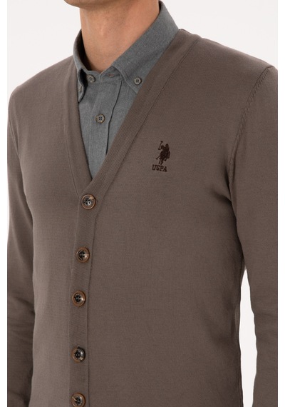U.s. Polo Assn. Erkek Vizon Hırka Triko 50313702-vr052 Vizon