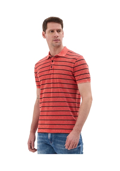 Cipo & Baxx Erkek Çizgili Polo Yaka Basic T-shirt - Ct858 Red