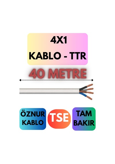 Öznur 4x1 Ttr Kablo Metre Seçenekli Beyaz - 40 Metre