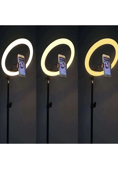 Youtuber 10 Inç Led Tripod Işıklı Telefon Tutucu Makyaj Işığı Ring Light