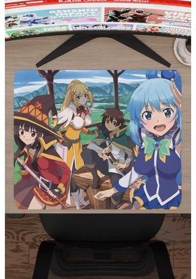 Konosuba Kaymaz Dikişli Kauçuk Oyuncu Mousepad V3 - 48x40 Xl Gaming Mouse Pad Fare Altlığı