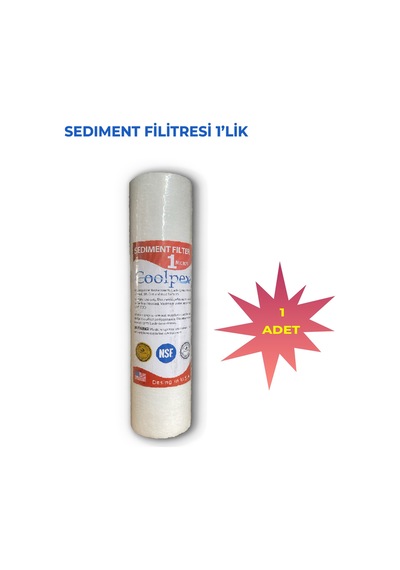1 Mikron Sediment Filtre Kartuşu Su Arıtma Ön Filtre Bina Girişi Daire Sayaç Girişi Tortu Pas Kum Filtresi