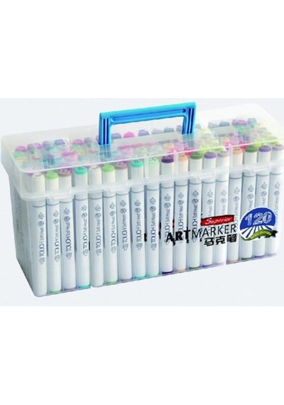 Hobi-Marketart Superior Art Marker Çift Uçlu Grafik Kalemi 120 Renk Plastik Çant - 215602781