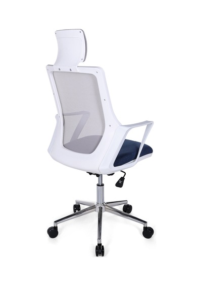 Ofisbazaar Alf Beyaz Fileli Yönetici Koltuğu Ergonomik Başlıklı Ofis Koltuğu Mavi/gri Gri
