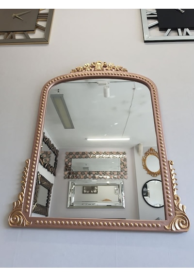 Ayna Denizi Lady Copper Gold Model Rose Gold Altın Renk Dekoratif Ayna Altın
