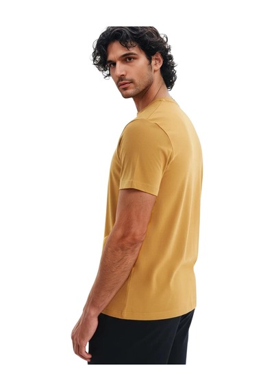 Arma Ar-ma Erkek Bisiklet Yaka Tişört Baskisiz Basic Örme Kumaş Regular Fit %100 Pamuk 30/1 Penye Süprem Y31344408202 Hardal Sarısı-h1