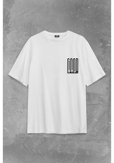 Good Bad Yazı Tipografi İyi Kötü Sırt Ön Baskılı Oversize Tişört Unisex T-shirt 001
