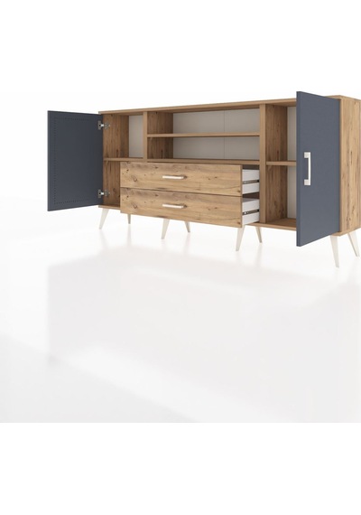 Arges Konsol 4 Raflı 2 Çekmeceli 2 Kapaklı 176x30x83 Çam-antrasit/çam Antrasit/çam Arges Konsol 4 Raflı 2 Çekmeceli 2 Kapaklı 176x30x83 Çam-antrasit/çam Antrasit/çam