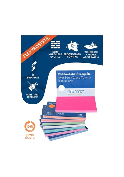 Akıllı Not Kağıdı - 7x10 Cm 100 Sayfa - Pembe - Yapışkansız Post-it