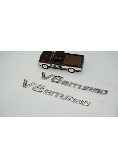 Dk Tuning Benz V8 Biturbo Çamurluk Yanı Logo Amblem 2 Li Set 01-gümüş
