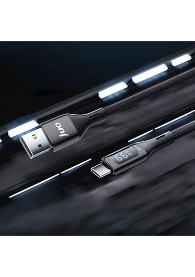 Led Ekranlı Örgülü Usb-a To Usb Type-c Hızlı Şarj Ve Kablosu 2 Metre Diğer