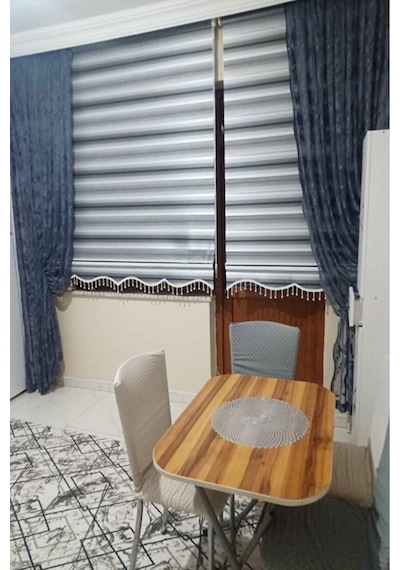Zebra Stor Perde 15950 Siyah Gri Beyaz Geçişli Etekli Boncuklu Çocuk Odası Balkon Mutfak Perdesi Siyah