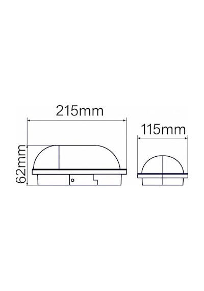 Aydos 15w Siyah Ip65 Oval Led Tavan Ve Duvar Lambası 1500 Lümen Beyaz Işık Su Ve Toz Geçirmez Banyo Bahçe Balk